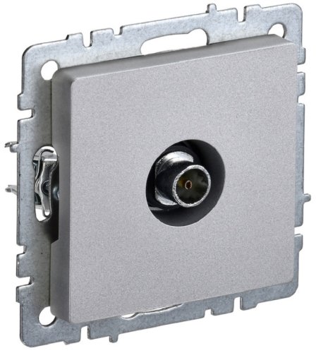 Розетка TV Проходная без рамки IEK Brite РТВ10-0-БрА 1-м. алюминий картинка